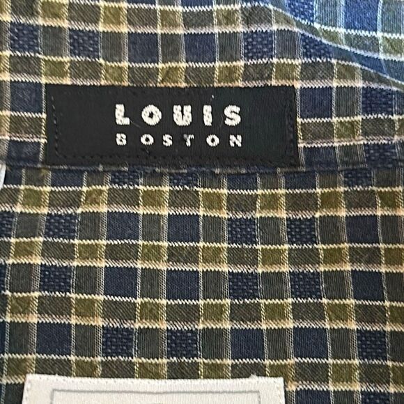 Ermenegildo Zegna Soft Louis Boston Blue Green Plaid Button Down Shirt Large L - Picture 14 of 16